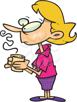 Royalty Free Clipart Image of a Woman With a Cup of Coffee