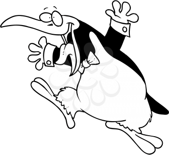 Royalty Free Clipart Image of a Happy Penguin
