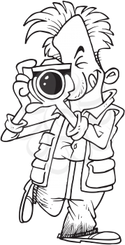 Royalty Free Clipart Image of a Man Taking Pictures