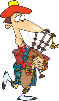Royalty Free Clipart Image of a Bagpiper