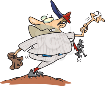 Royalty Free Clipart Image of a Baseball Pitcher