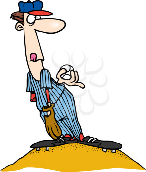 Royalty Free Clipart Image of a Baseball Pitcher