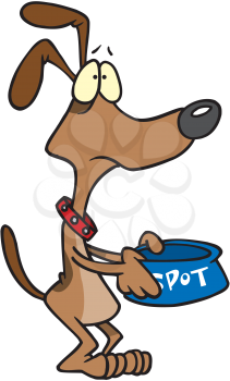 Royalty Free Clipart Image of Dog Pleading for Food