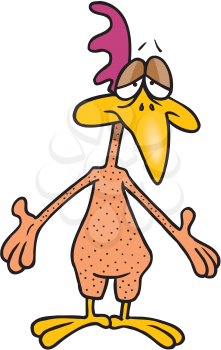 Royalty Free Clipart Image of a Plucked Chicken