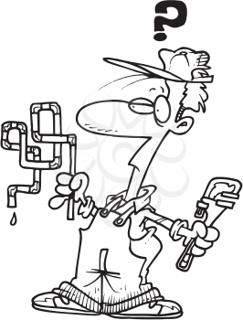 Royalty Free Clipart Image of a Plumber