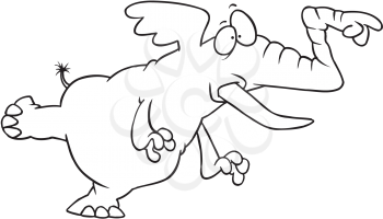 Royalty Free Clipart Image of a Pointing Elephant