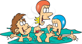 Royalty Free Clipart Image of People Swimming