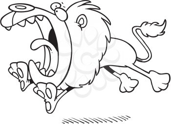 Royalty Free Clipart Image of a Lion Pouncing