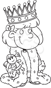 Royalty Free Clipart Image of a Little Queen