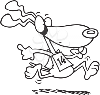 Royalty Free Clipart Image of a Dog in a Race