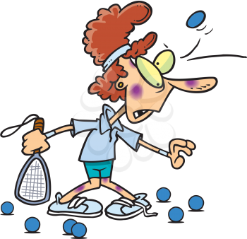 Royalty Free Clipart Image of a Woman Playing Racquet Ball