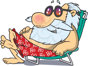 Royalty Free Clipart Image of Santa Relaxing