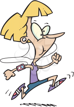 Royalty Free Clipart Image of a Woman Running 
