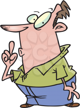 Royalty Free Clipart Image of a Man With His Finger to His Lips