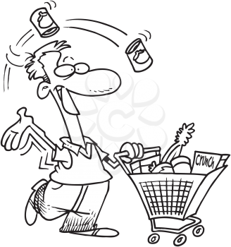 Royalty Free Clipart Image of a Man Shopping