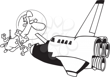 Royalty Free Clipart Image of a Shuttle Mechanic