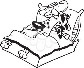 Royalty Free Clipart Image of a Sick Dog