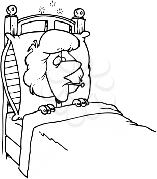 Royalty Free Clipart Image of an Ill Woman