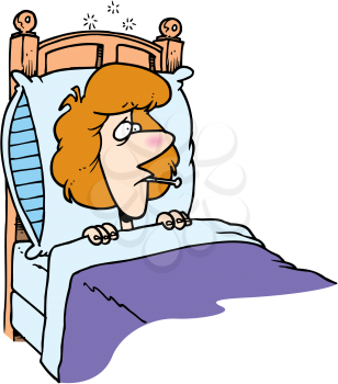 Royalty Free Clipart Image of an Ill Woman