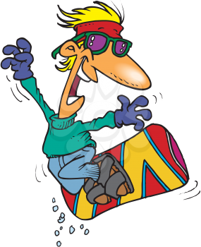 Royalty Free Clipart Image of a Snowboarder
