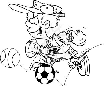 Royalty Free Clipart Image of a Sporty Boy