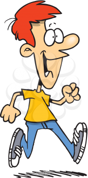 Royalty Free Clipart Image of a Boy Walking