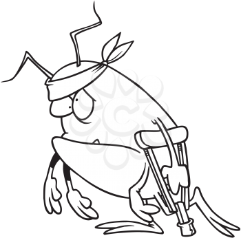 Royalty Free Clipart Image of an Injured Bug
