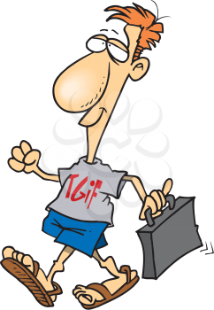 Royalty Free Clipart Image of a Man Wearing a TGIF Shirt