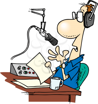 Royalty Free Clipart Image of a Radio Announcer