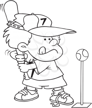 Royalty Free Clipart Image of a T-Ball Batter