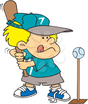 Royalty Free Clipart Image of a T-Ball Batter