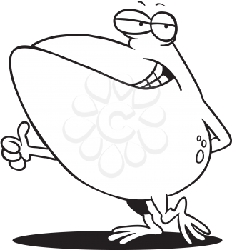 Royalty Free Clipart Image of a Frog Giving Thumbs Up
