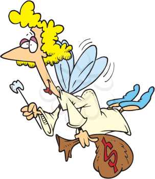 Royalty Free Clipart Image of a Tooth Fairy
