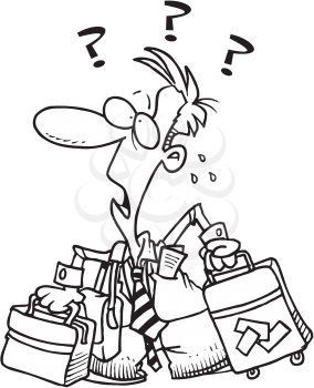 Royalty Free Clipart Image of a Man With Luggage