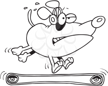 Royalty Free Clipart Image of a Dog on a Treadmill
