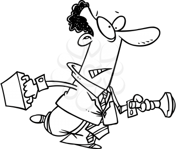 Royalty Free Clipart Image of a Man With a Flashlight