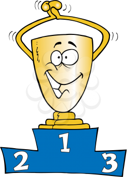 Royalty Free Clipart Image of a First-Place Trophy