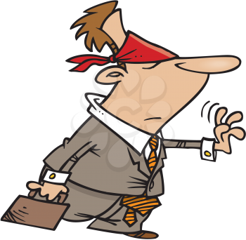 Royalty Free Clipart Image of a Blindfolded Man