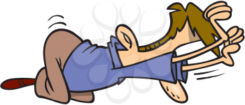 Royalty Free Clipart Image of a Man Bowing Down