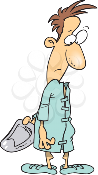 Royalty Free Clipart Image of a Man in a Hospital Gown