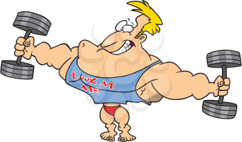 Royalty Free Clipart Image of a Body Builder