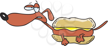Royalty Free Clipart Image of a Weiner Dog