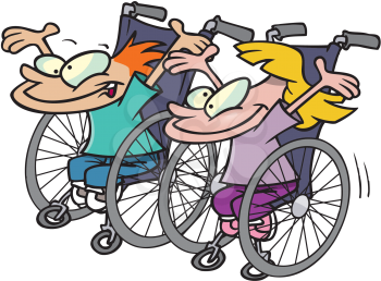 Royalty Free Clipart Image of a Wheelchair Race