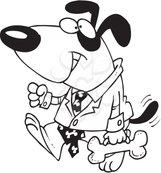 Royalty Free Clipart Image of a Dog in a Suit