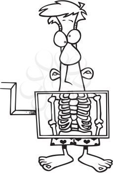 Royalty Free Clipart Image of a Man Getting an X-Ray