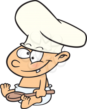 Royalty Free Clipart Image of a Baby Chef