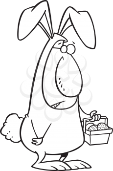 Royalty Free Clipart Image of a Man in a Bunny Suit