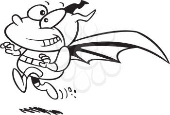 Royalty Free Clipart Image of a Boy Dressed in a Bat Costume