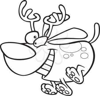 Royalty Free Clipart Image of a Christmas Pup