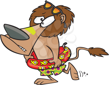 Royalty Free Clipart Image of a Scared Lion